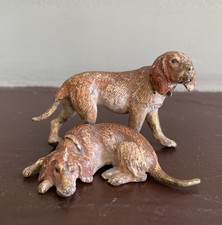 Antique Cold Painted Vienna Bronze Dogs picture