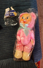 vintage Rushton pink rubber face plush chipmunk doll w moving arms and legs picture