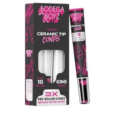 L@@K BODEGA BOYZ PREMIUM 3x KING REUSABLE PRE-ROLLED CERAMIC TIP CONES picture