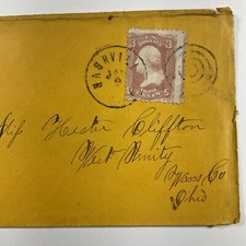 1864/65 Nashville, Tennessee Antique Envelope & 3c Stamp to West Unity, Ohio picture