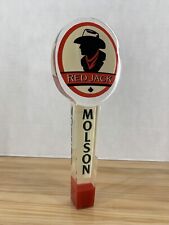 VTG Molson Red Jack Logo Beer Tap Handle Knob Acrylic Cowboy MAN CAVE BAR picture