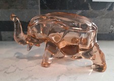 Antique Pink Depression Glass Elephant Candy Dish picture