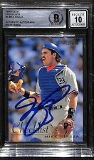 Mike Piazza Autographed 1996 Fleer Card Los Angeles Dodgers HOF Auto 10 BECKETT picture