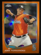 2013 Topps Chrome Jose Fernandez #32 Rookie Card Orange Refractor Marlins RC SP picture