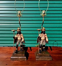 Vintage Decorative Italian Venetian Blackamoor Lamps - RARE picture
