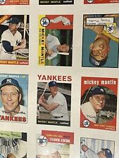 Mickey Mantle baseball Topps anniversary all Mantle insert cards uncut sheet picture