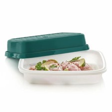Tupperware LARGE Season Serve BBQ Marinade Meat Container Green NEW picture