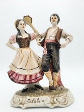 Vintage 1982 Calabria Folk Dance Figurine – 12” Italian Ceramic, Two Figures picture