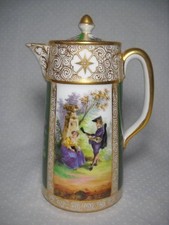 Richard Klemm Dresden Watteau Courting Couples Chocolate Pot Stunning Excellent picture