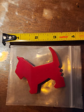 Vintage Art Deco Cherry Red Scottish Terrier Brooch Original Hardware picture