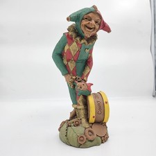 THOMAS CLARK SIGNED GNOME RARE COURT JESTER VINTAGE 1998 MADE IN NC USA CREATURE picture