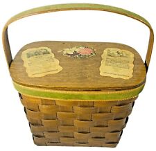 Vintage 1970s Basketville Putney Vermont Wooden Basket Handbag picture