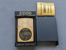VINTAGE 1932-1992 CAMEL CIGARETTES MEDALLION SOLID BRASS ZIPPO LIGHTER MIB RARE picture