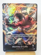 2005 BANDAI ONE PIECE TRADING CARD - ST14-001 LEADER MONKEY D LUFFY FOIL HOLO picture