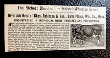 1890 Robinson Cattle Advertising - Barre Plains - Massachusetts - Cow - Farm picture