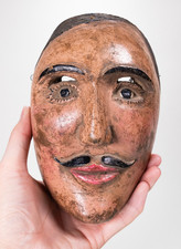 Rare Antique, C.1920/30s Mexican Finely Carved Michoacan Kurpites Dance Mask picture