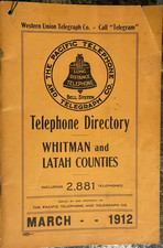 1912 Telephone Directory, Washington and Idaho ,Whitman & Latah Counties, VG picture
