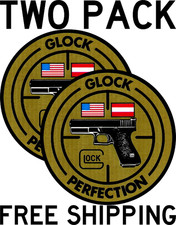 TWO PACK VINTAGE GLOCK PERFECTION GEN 1 1990s DECAL STICKER LABEL  picture