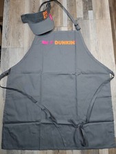 New No Tags Dunkin Donuts Set Uniform Apron S/M +Adult Visor Gray Halloween picture