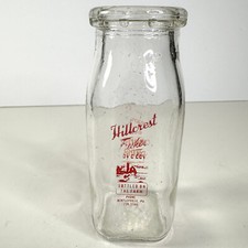 Vintage Half Pint Cream Bottle Hillcrest Dairy