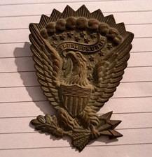 US Civil War Antique 19th Century Hardee Hat Eagle Badge picture