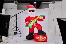 LEADZM 7.5FT Lighted Christmas Inflatable Decoration, Inflatable Black Santa picture