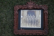 Victorian AOUW Ancient Order Workmen Ornate Carved Frame Photo, Sioux City picture