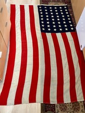 Vintage Large Sterling 48-Star US Flag, sewn stars & stripes, 57