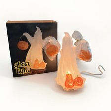 VTG JC Penney Halloween Ghost Light With Pumpkins Home Decor Acrylic Lamp NEW picture