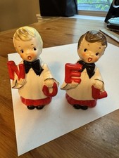 Vintage Ucagco Japan Ceramic Christmas NOEL choir Boys S&P picture