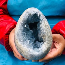 5.12LB Natural Blue Celestite Geode Quartz Crystal Mineral Specimen Healing picture