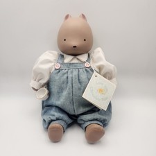 Vintage 1987 Michel & Company Love You, Chocolate Bear Hand Painted Ceramic Doll picture