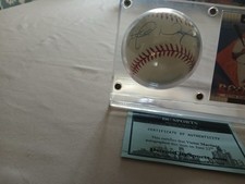 Victor Martinez Detroit Tigers Signed Baseball in Display Case DC COA W/card picture