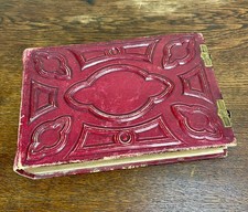 Antique 1860s Victorian Leather Photo Album 12 Tintypes 17 CDVs Iowa USA picture
