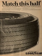 1968 Goodyear Polyglas Tire PRINT AD After 40,000 Miles VTG 1960s Match To Yours picture