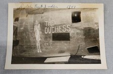 Vtg WWII 1944 The Duchess B-24 Bomber Nose Art Photo Pin-Up Dutch East Indies picture