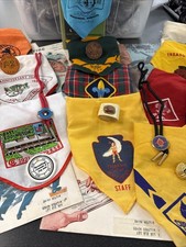 Lot of Vintage 30's 40's 50’s Boy Scout Memorabilia /Patches /magazines/scarves picture