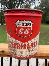 Vintage Phillips 66 5 Five Gallon Metal Oil Can Empty  picture