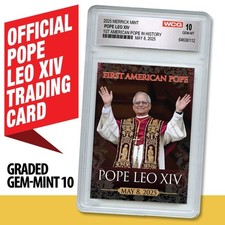 2025 POPE LEO XIV Official Premium Trading Card - GRADED GEM MINT 10 picture