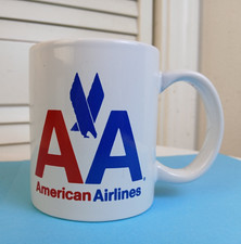 Vintage American Airlines AA Logo Coffee Mug Cup Airline Advertising Ceramic picture