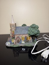Thomas Kinkade Hawthorne Village Windermer Church Sculpured Building With Light picture