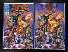 Marvel Super Heroes: Secret Wars Battleworld #1 Trade And Virgin Set Comic Books picture