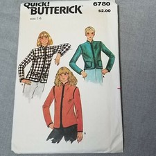 Easy Butterick 6780 Loose Fitting Jacket Band Womens Size 14 Bust 36 UNCUT FF  picture