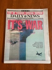NEW YORK DAILY NEWS 2001 NEWSPAPER - 9/11 - IT'S WAR - 9/12/01 SPECIAL EDITION picture