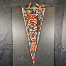 Vintage New Mexico Souvenir Felt Pennant Carlsbad Caverns Santa Fe Road Runner picture