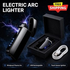 USB Rechargeable Arc Lighter Dual Plasma Electric Windproof Mini Candle picture