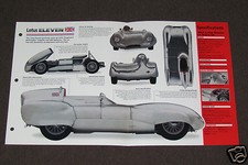 1956 1957 1958 LOTUS ELEVEN Le Mans S2 Race Car SPEC SHEET BROCHURE BOOKLET picture