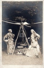 c1920's Candid Gypsy Women Girls Cooking Romani RPPC Photo Postcard COPY picture