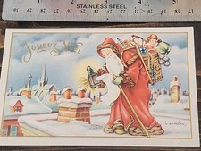 🔥  Antique Santa Postcard Joyeux Noel French Christmas VTG New, Early 1900s New picture