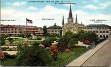 Vintage New Orleans LA Jackson Square St. Louis Cathedral Postcard Unused picture